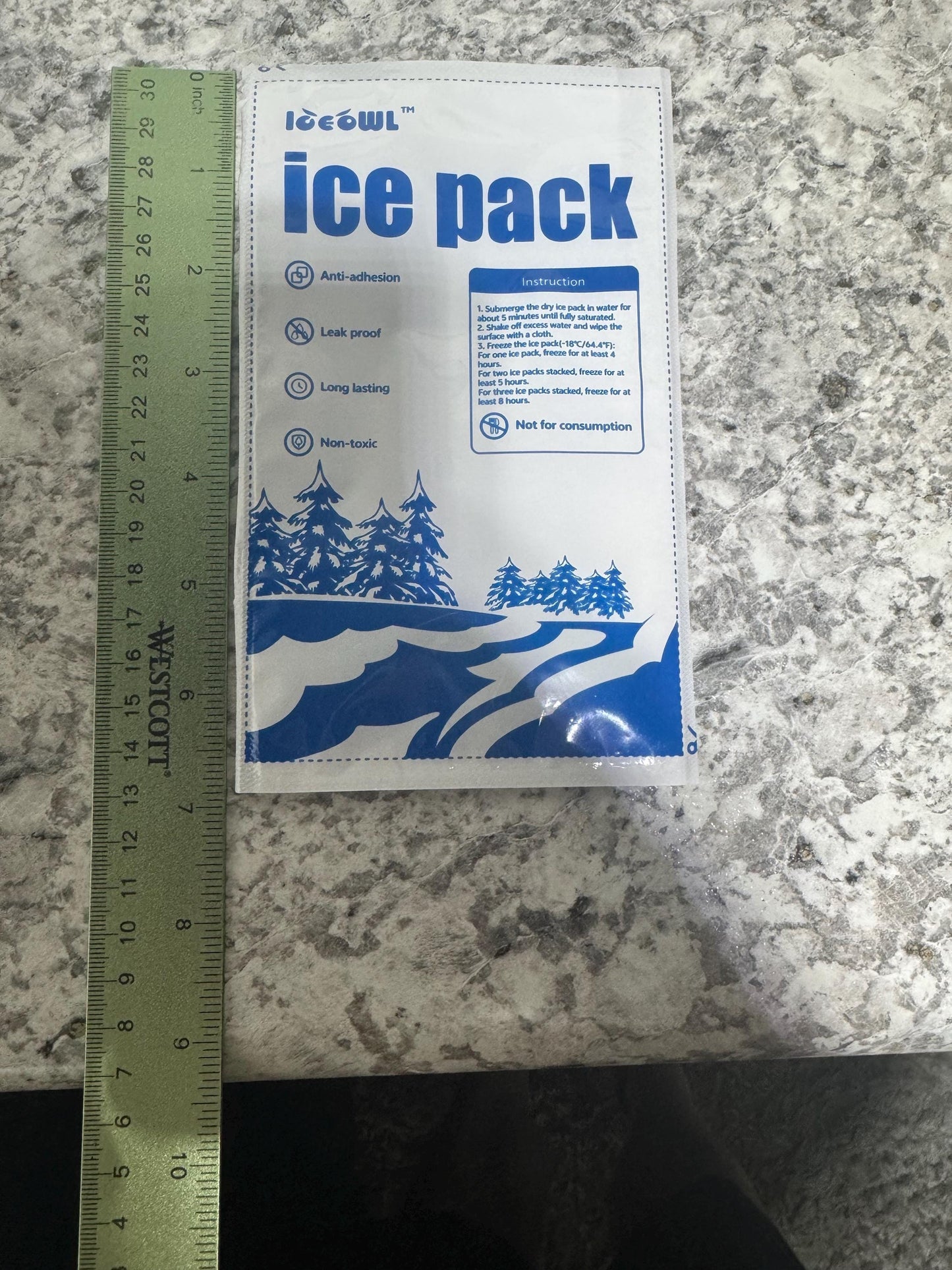 ice pack measuring length