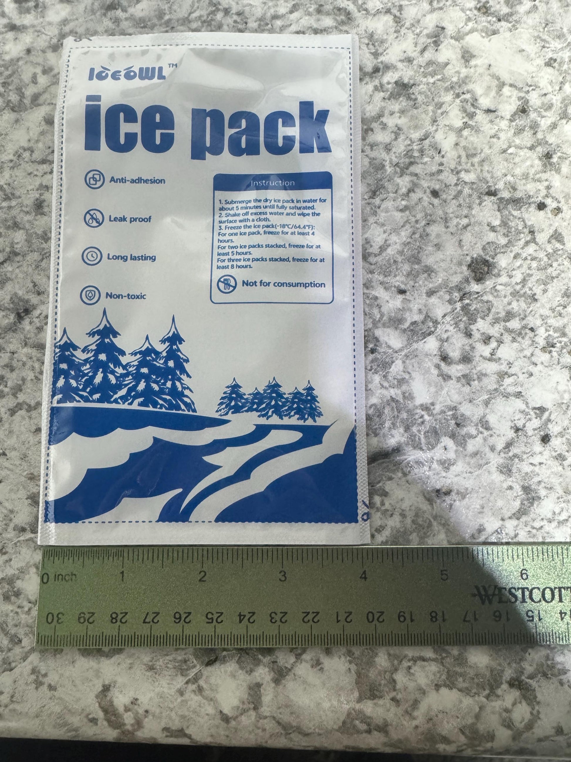 ice pack measuring width