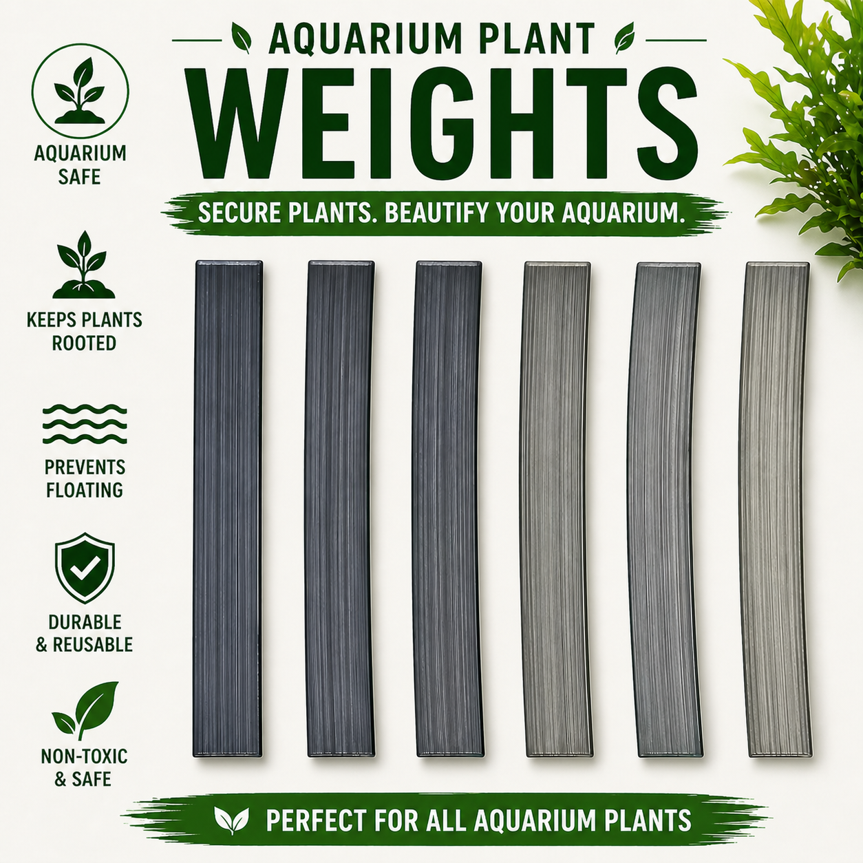 Aquarium Plant Weights – Strips for Live Aquarium Plants & Aquascaping