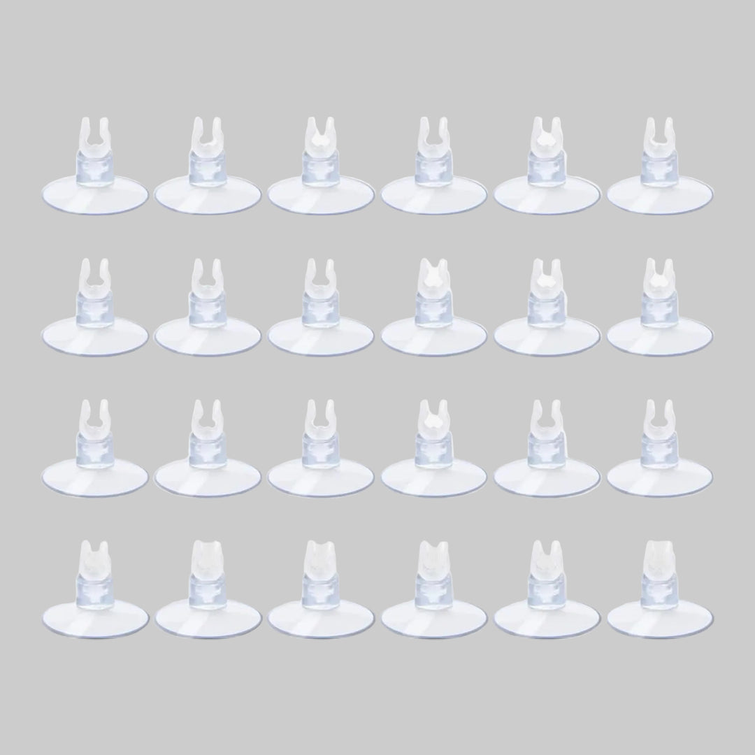 Aquarium Airline Suction Cup Clips – Clear Air Pump Tubing Holders, Set of 7-24