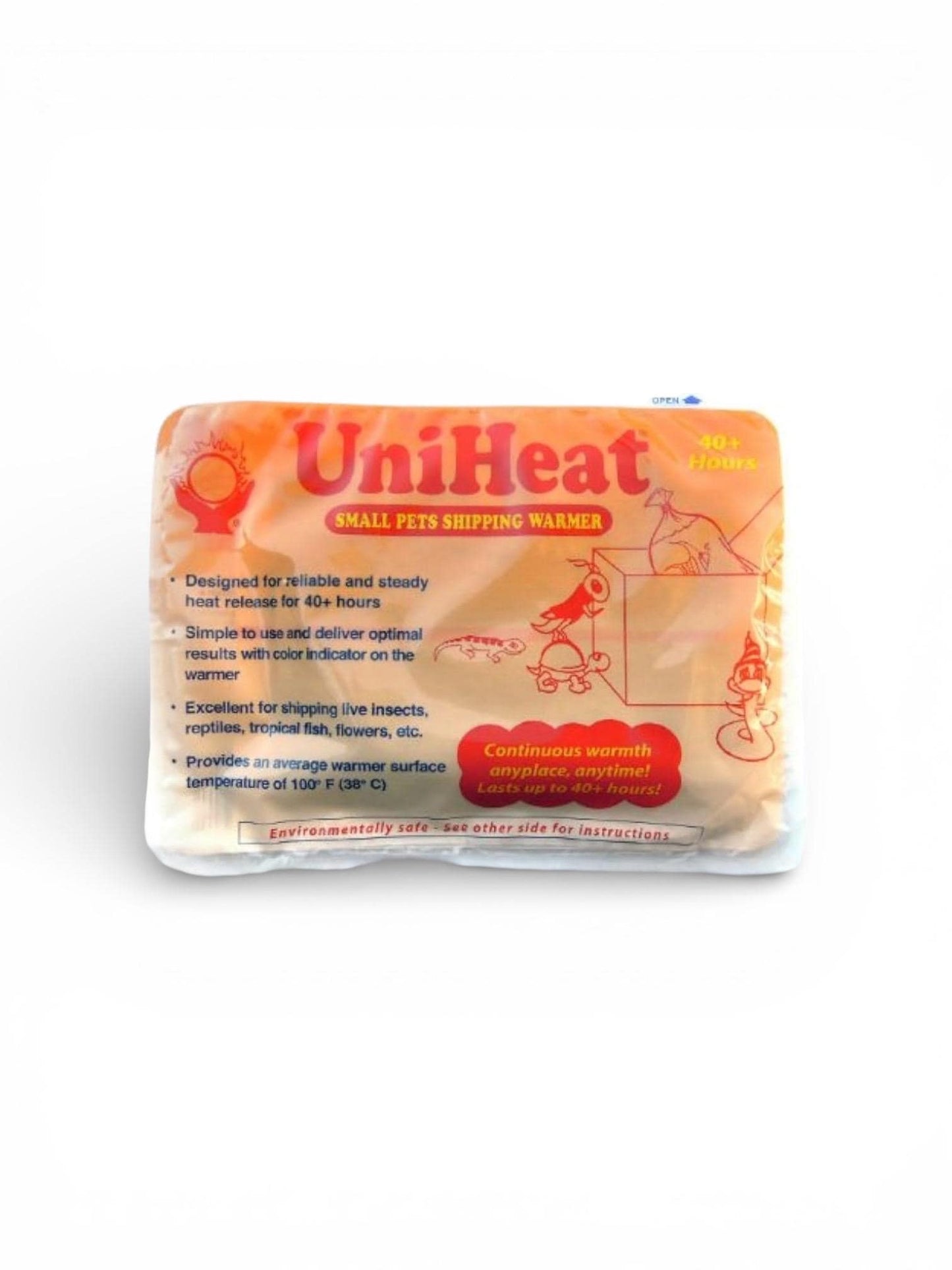 UniHeat small pets shipping warmer heat pack (40+ hours) shown on a white background.
