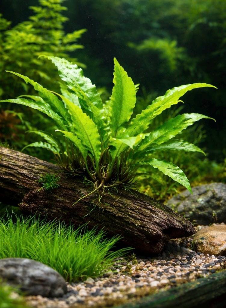 Low Light Aquarium Plants – Java Fern, Anubias Nana Petite for Betta Tanks