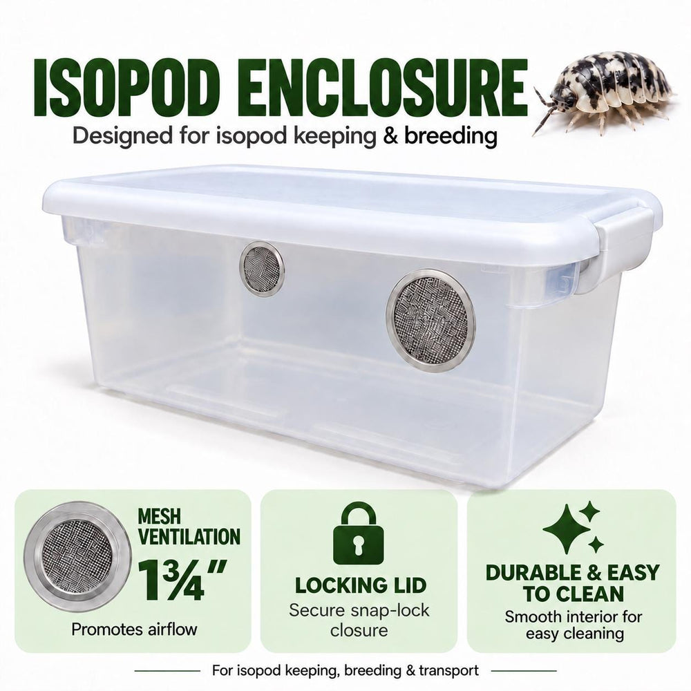 Isopod Enclosure with Locking Lid & Mesh Ventilation – Breeding and Culture Bin